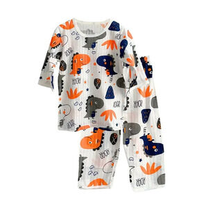 NWT Cute Boys Sleep N' Play Long Sleeve Top & Pants Pajamas Set Dinosaur Roar 8Y
